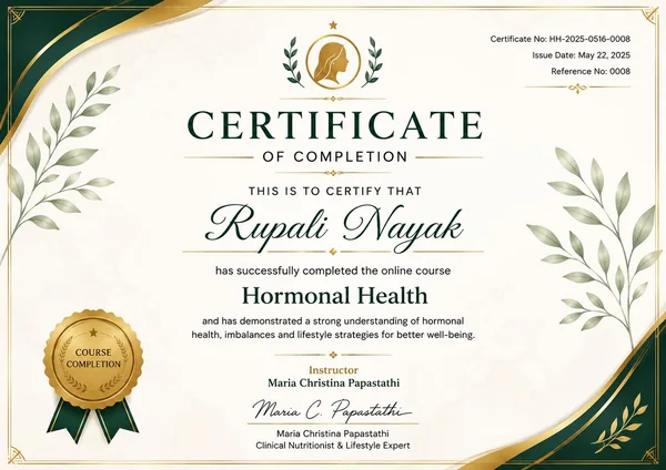 Certificate of completion: Hormonal Health